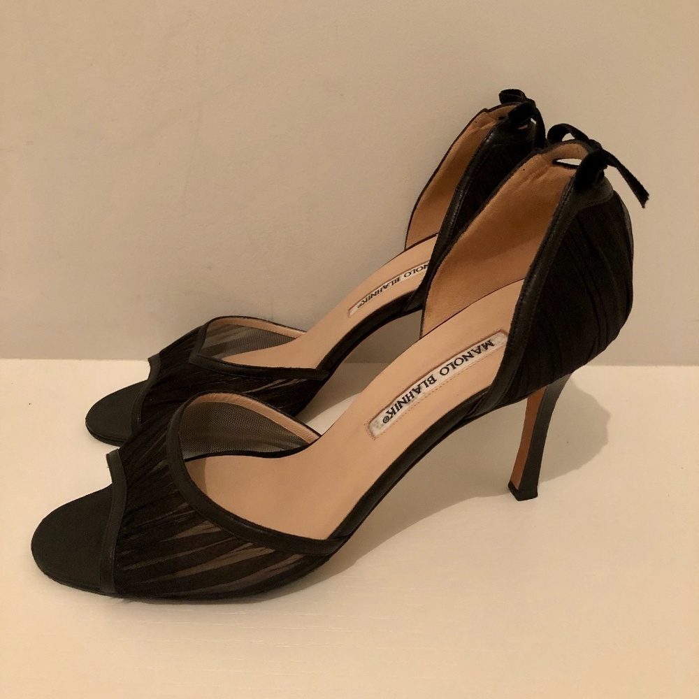 Manolo Blahnik Chiffon Kili d'Orsay Sandals